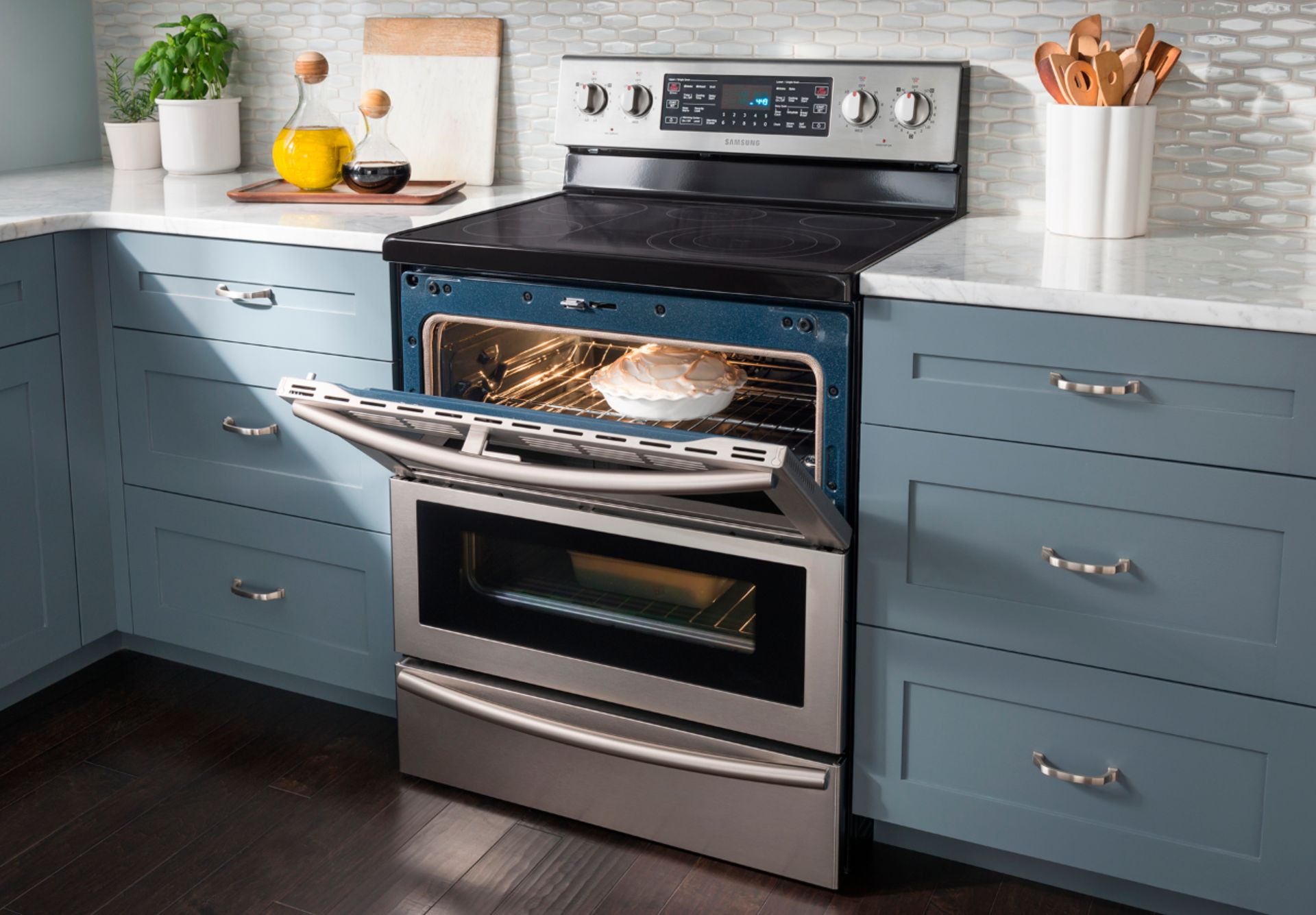 coil top electric range double oven